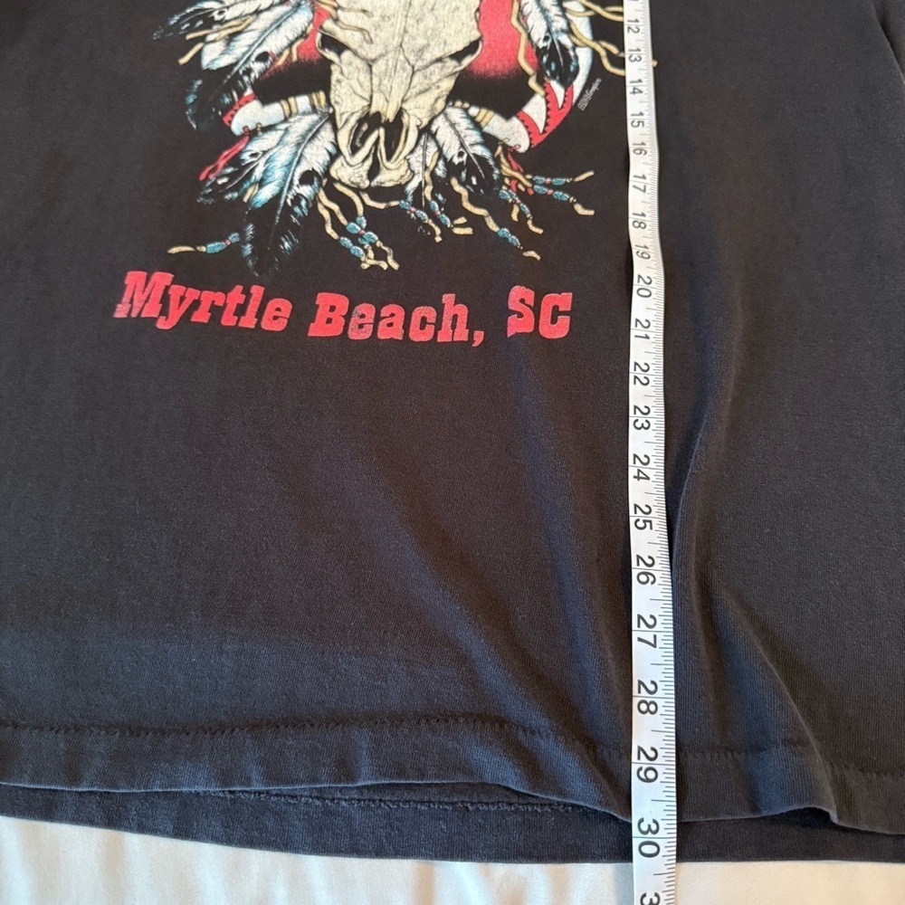 Vintage Myrtle Beach Spring Bike Rally 2001 Shirt Mens Size XL Black Skull Biker - Picture 8 of 11